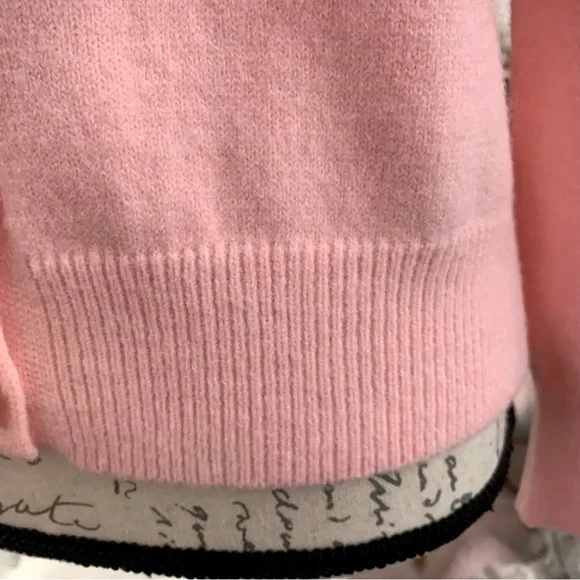 NEW Elegant Decorative Gold and Pearl Button Front Cardigan Sweater Light Pink S - Picture 7 of 9